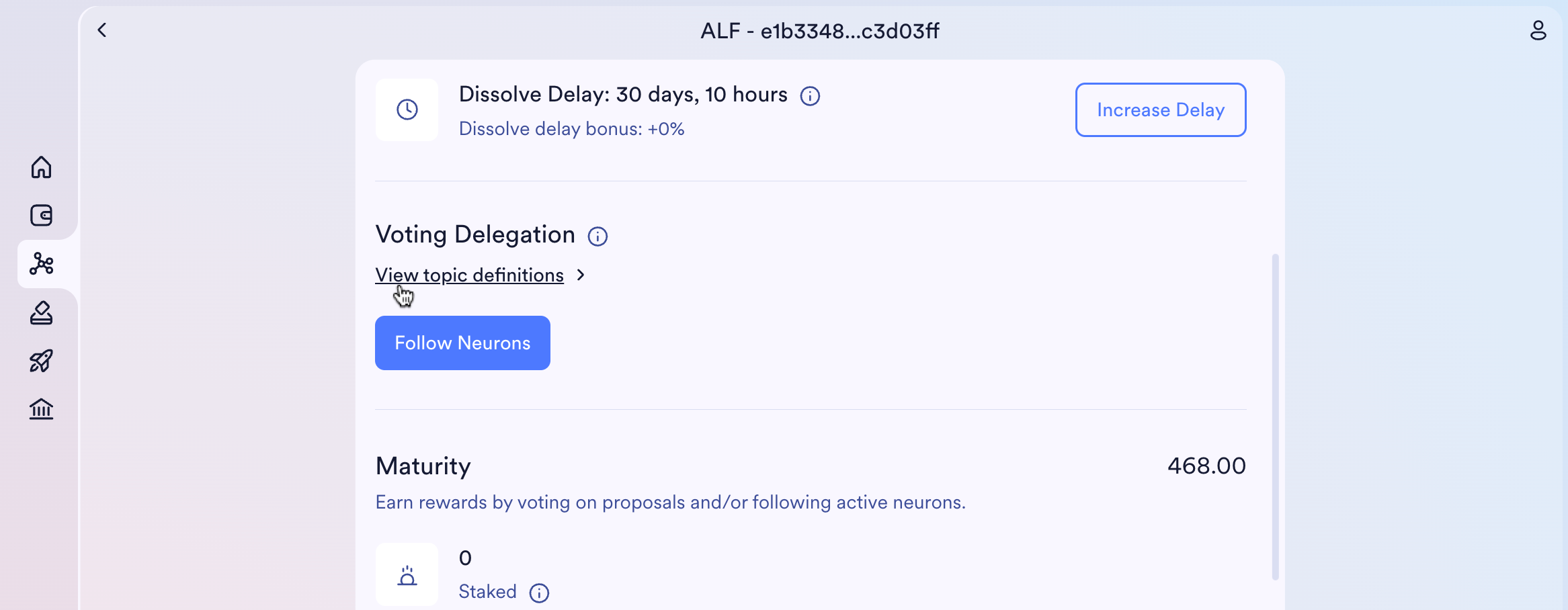"Voting delegation" section